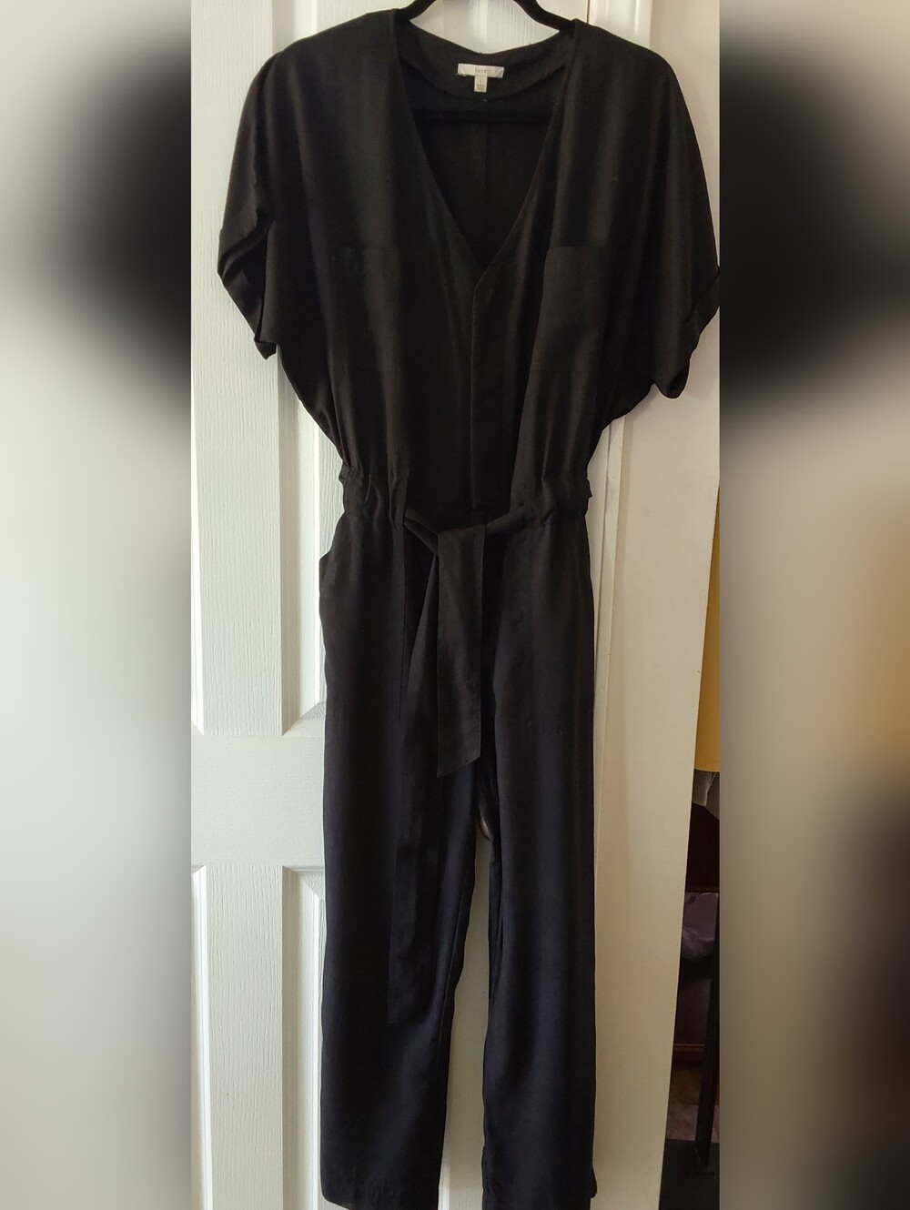 JOIE FRODINA V-NECK BLACK JUMPSUIT  L